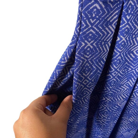 LuLaRoe Women's Dress Size Large Aamelia Floral Multicolor Blue And Grey Flare - Picture 4 of 10